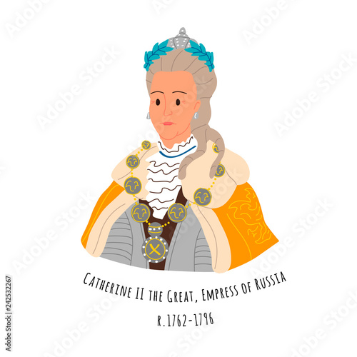 Illustration of Catherine II the Great Romanova, empress of Russia