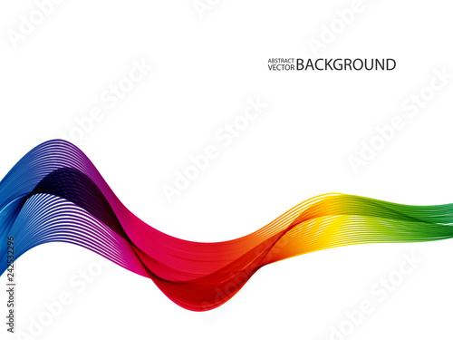 Abstract colorful wave lines flowing isolated on white background.