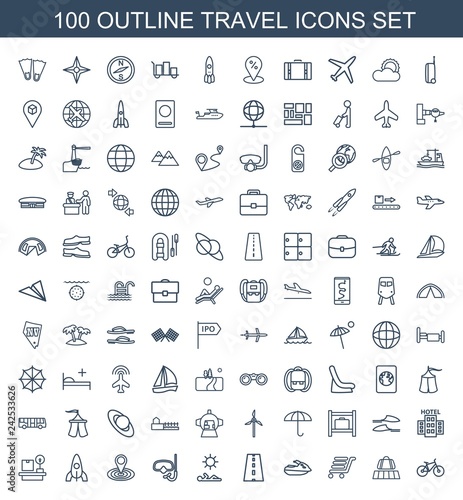 100 travel icons