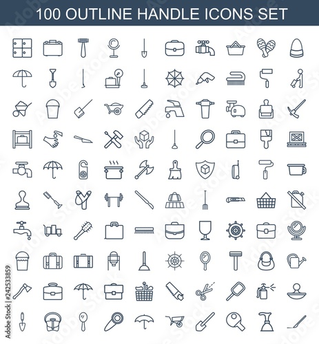 100 handle icons photo