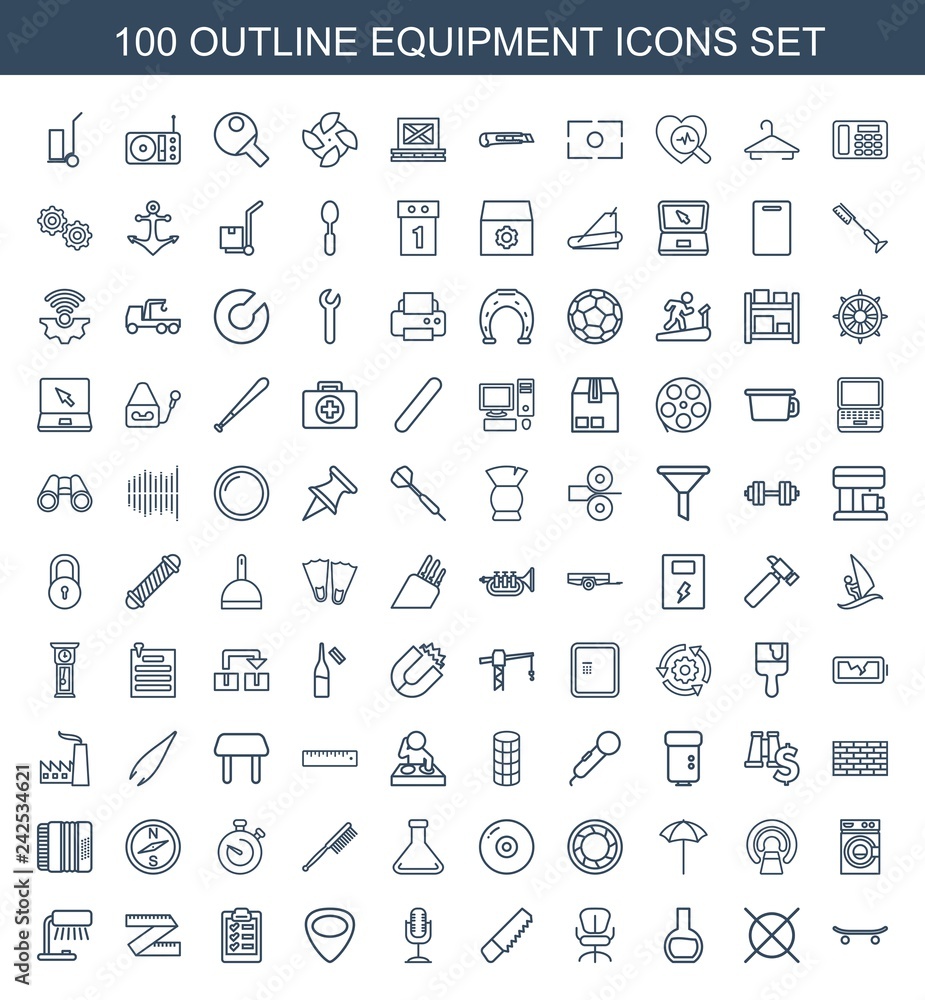 100 equipment icons