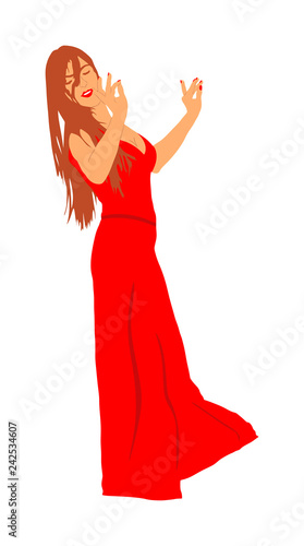 Belly dancer woman coquette vector illustration isolated on background. Traditional Arab entertainment oriental dance. Sensual movement erotic lady. Middle east culture. Sheikh amusement in harem 