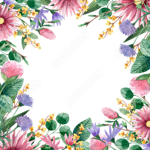 Flower frame  wild flowers - Illustration