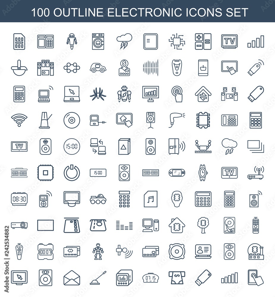 100 electronic icons 100 electronic icons