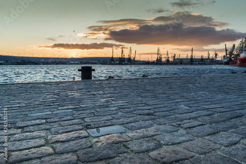 A scenic sunset from the sea station. © Petko