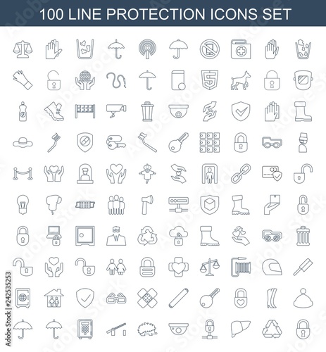 100 protection icons