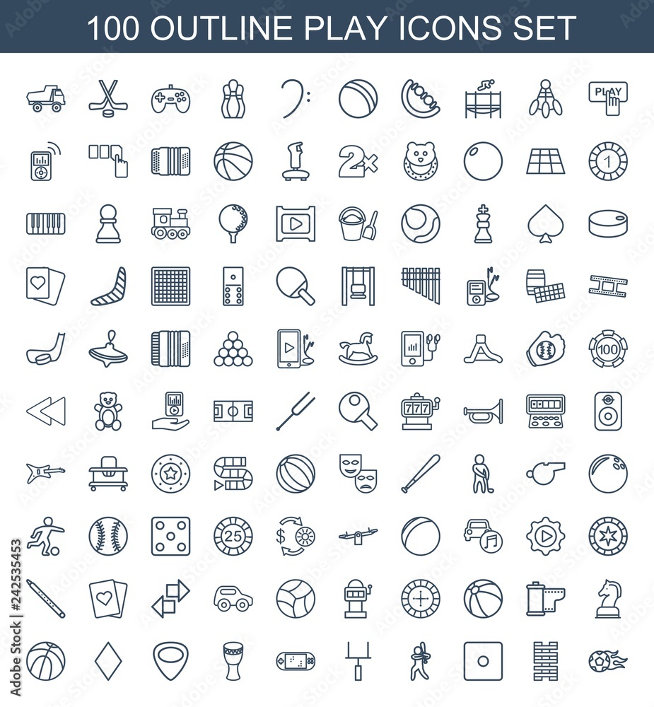 Fototapeta premium 100 play icons