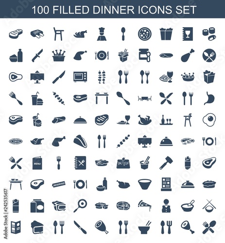 100 dinner icons