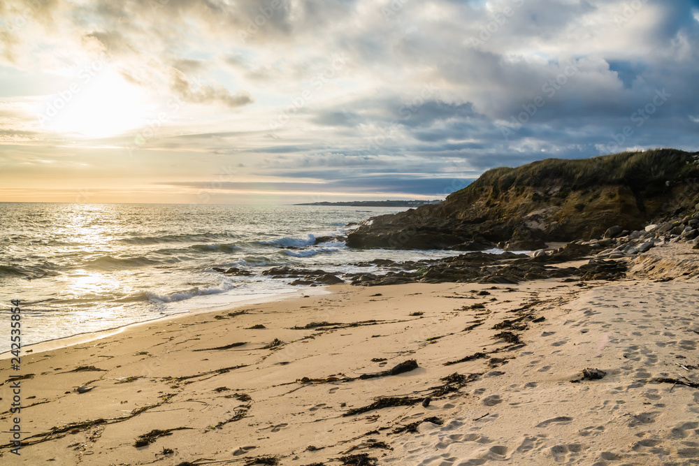 Beach and Atlantic Ocean.  Brittany, France