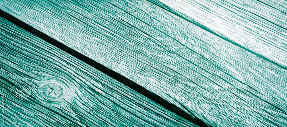 Fototapeta premium Background texture blue boards. Panorama. 