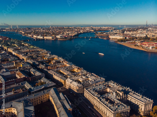 Famous yards-wells St. Petersburg, Neva river, Palace, Exchange bridge, hare island, Peter and Paul