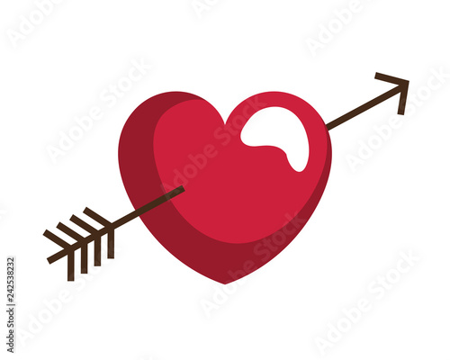 heart love card with arrow