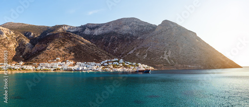 Panoramic view of Kamares village, the main port of Sifnos island, Greece, Cyclades photo