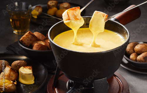 Dipping into a gourmet cheese fondue