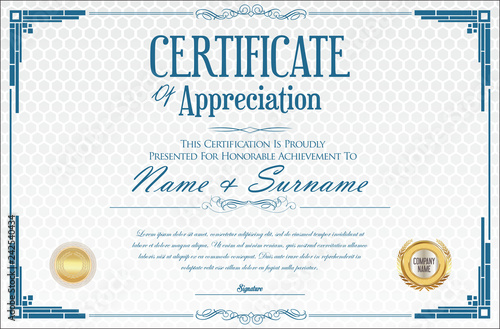 Elegant certificate or diploma retro vintage design