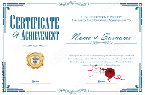 Elegant certificate or diploma retro vintage design