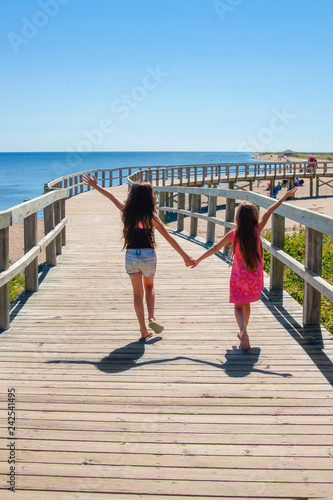 Girls on the Boardwalk, Bouctouche New Brunswick, Canada