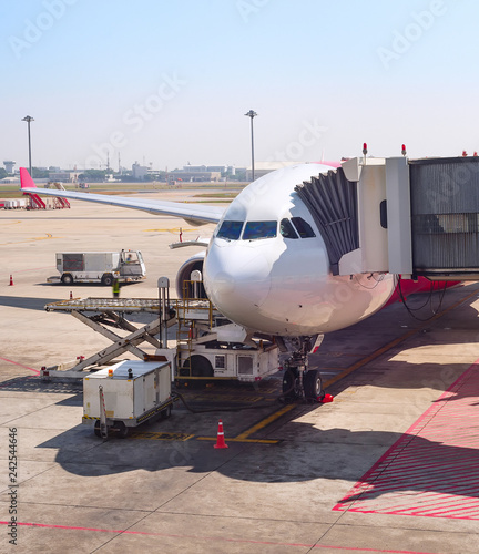 Gangway to airplane at runway