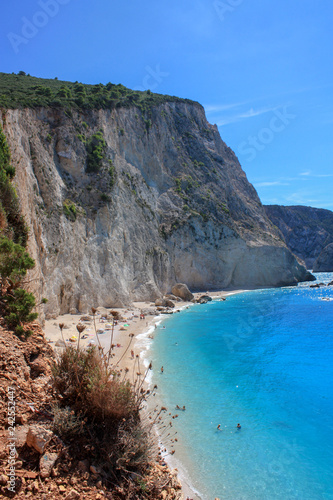 Porto Katsiki beach on Lefkada island