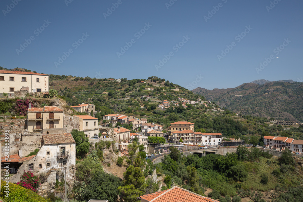 The hilltop village of Savoca in Sicily