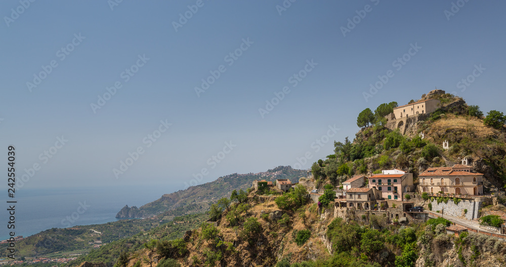 The hilltop village of Savoca in Sicily