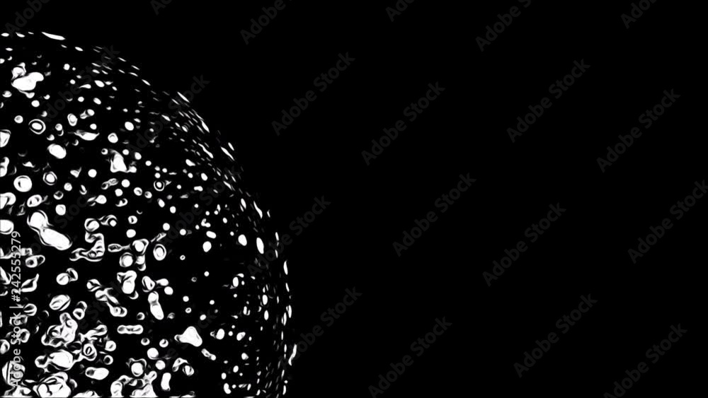 LIGHT BALL, WITH ANIMATIONLIKE QUALITIES, ROTATING WITH NEGATIVE SPACE. IN 4K, 10 BIT, ALL