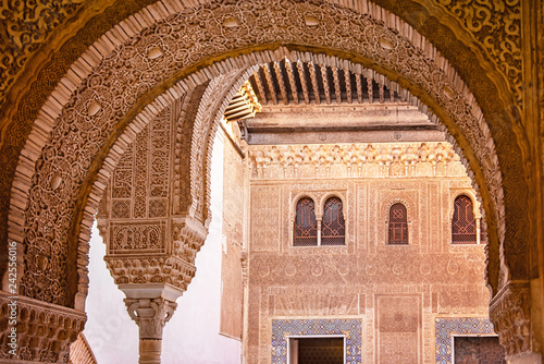 Detail of the Alhambra Palace in Granada, Spain