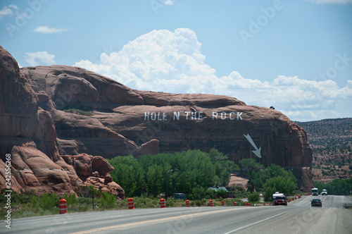 Landmark "Hole n' the rock" in southwest USA