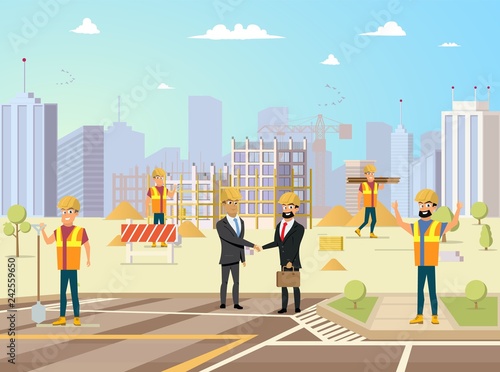 Successful Construction Project Vector Concept