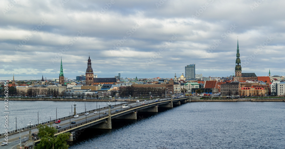 A picture of Riga, Latvias skyline