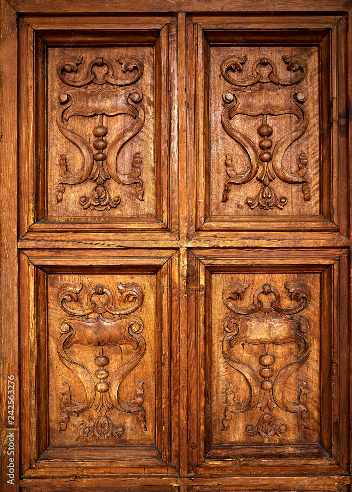 Alhambra Carlos V wooden door Granada Alhambra Carlos V wooden door Granada