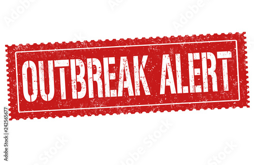 Outbreak area sign or stamp