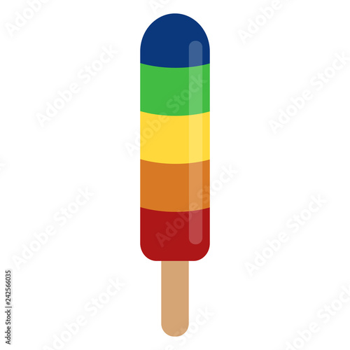 Rainbow Popsicle Illustration - Colorful popsicle on a stick