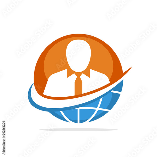 Vector illustration icon with the concept of global employee recruitment