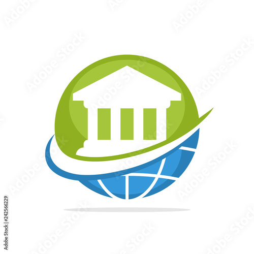 Vector illustration icon with global banking management concept