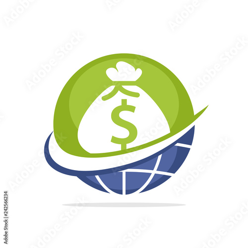 Vector illustration icon with the concept of managing the global financial system