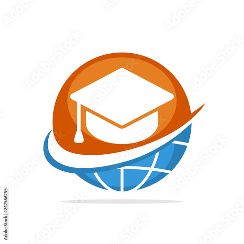 Vector illustration icon with the concept of managing the global education system