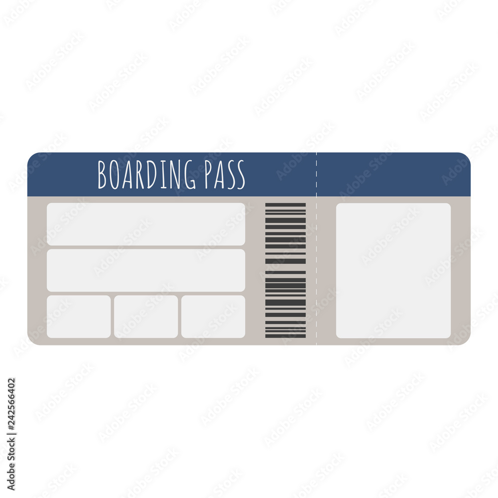 Blank Boarding Pass Illustration - Travel boarding pass with copy space  Stock Vector | Adobe Stock