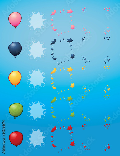 Bursting ballon animation sequence