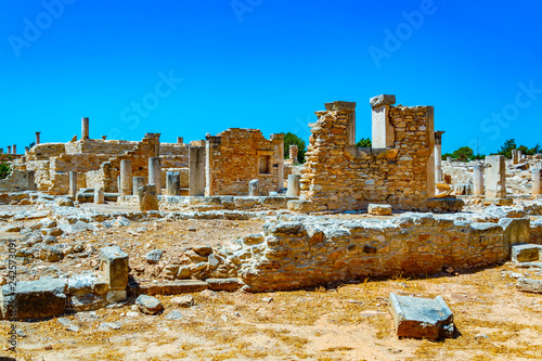 Ruins at compound of the temple of Apollo Hylates on Cyprus photo