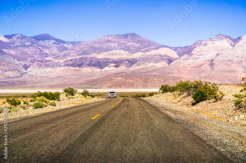 Fototapeta Naklejka Na Ścianę i Meble -  Driving through Panamint Valley, Mojave Desert, California