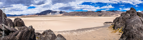 Panoramic view of the Racetrack Playa taken from the Grandstand, Death Valley National Park, California photo