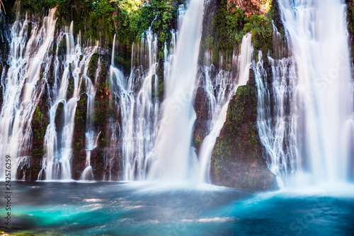 View of McArthur-Burney falls in Shasta National Forest, north California; long exposure