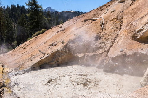 Mud volcano at the Sulphur works area in Lassen Voclanic National Park, Northern California photo