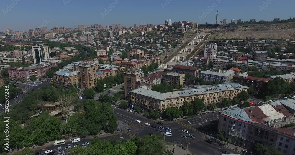 Aerial Video Flyover of Down Town Yerevan, Armenia Aerial Video Flyover of Down Town Yerevan, Armenia