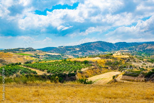 Hilly countryside of Cyprus near Akamas peninsula photo