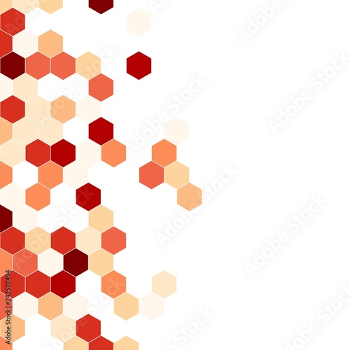 Grainy pattern composed of hexagons colorful. Honeycomb background. Isometric geometry. Aspect Ratio 1:1