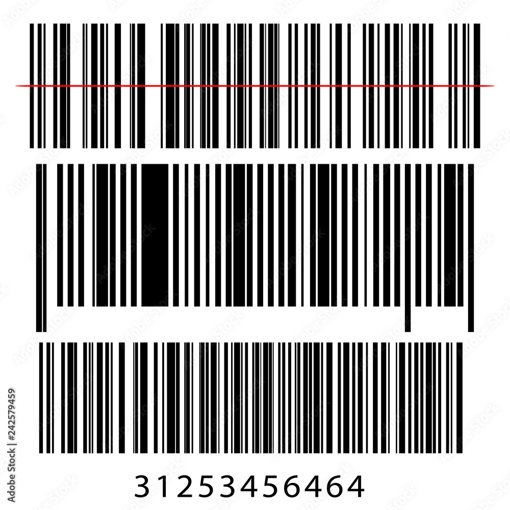 Realistic barcode set icon Realistic barcode set icon