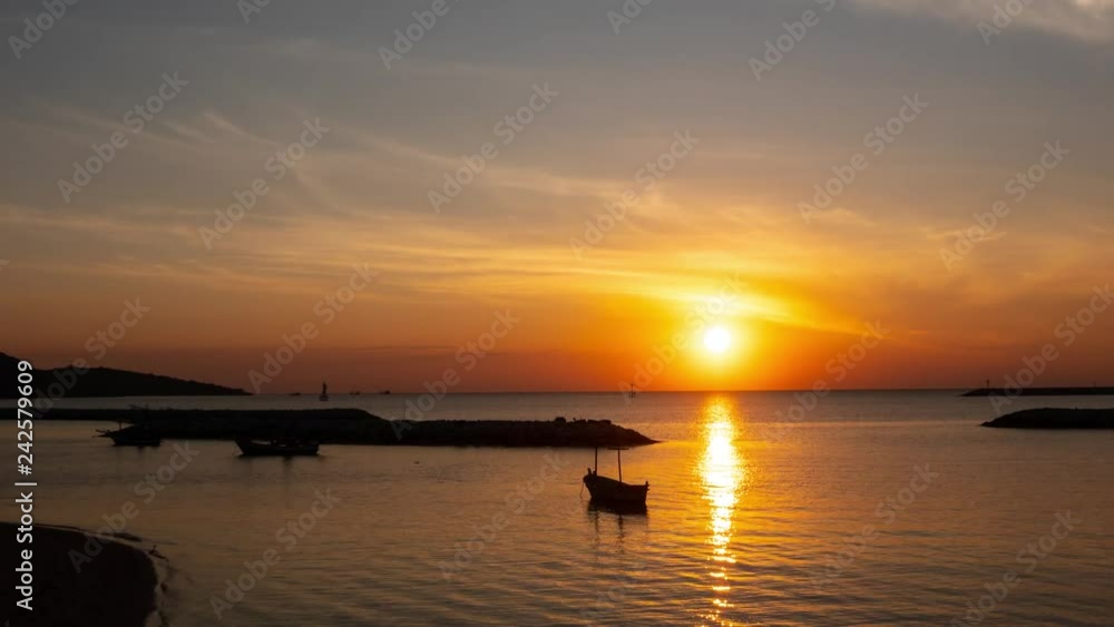 Hyperlapse of sunrise sea beach in the morning at Huay Yang, Prachuap Khiri Khan, Thailand Hyperlapse of sunrise sea beach in the morning at Huay Yang, Prachuap Khiri Khan, Thailand