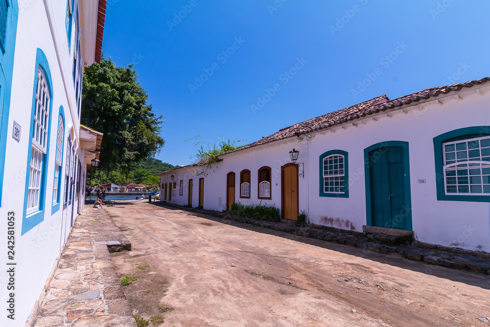 street in old town of Paraty in Rio de Janeiro state.